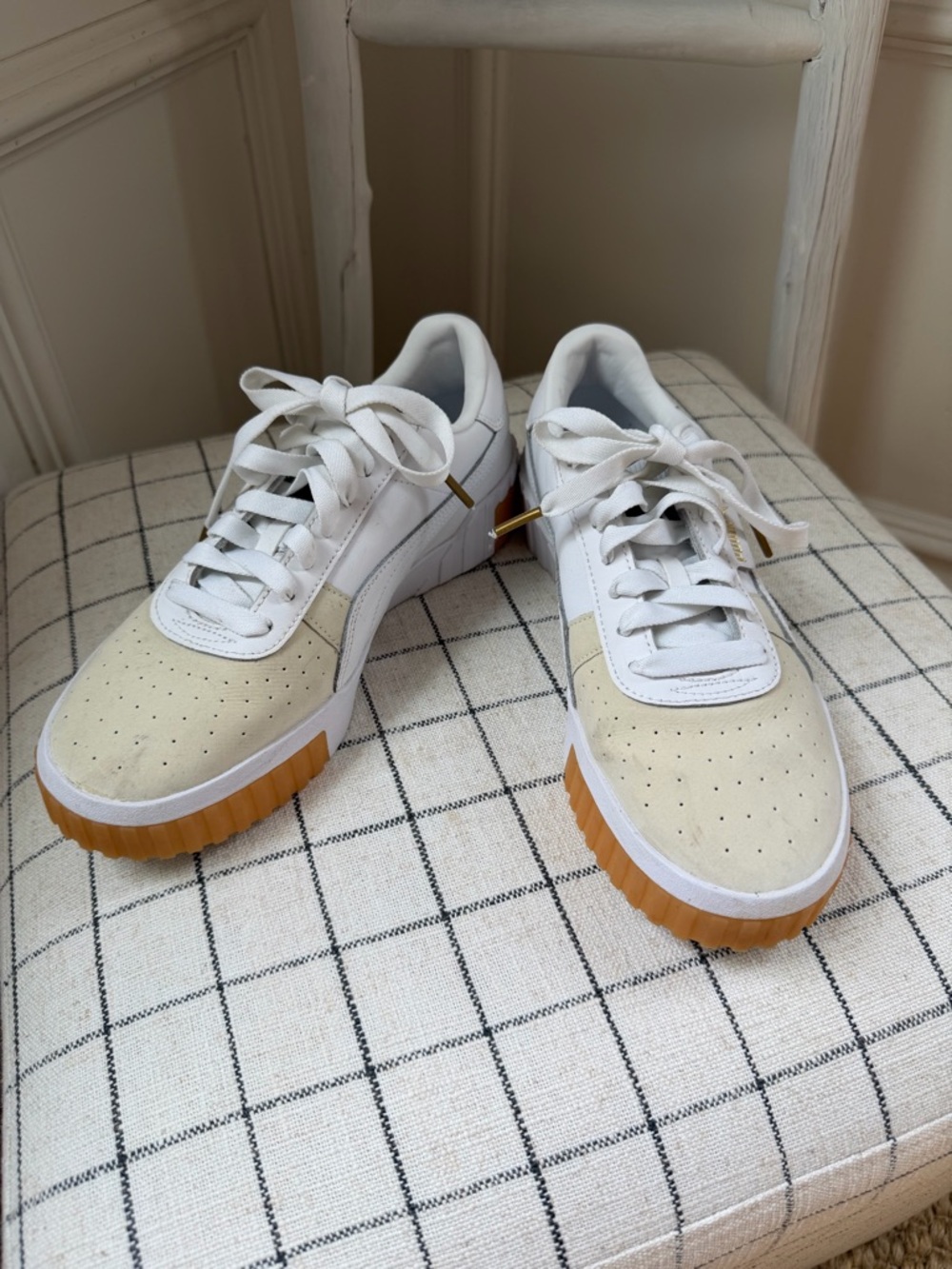 Puma White Low-Top Leather Sneakers